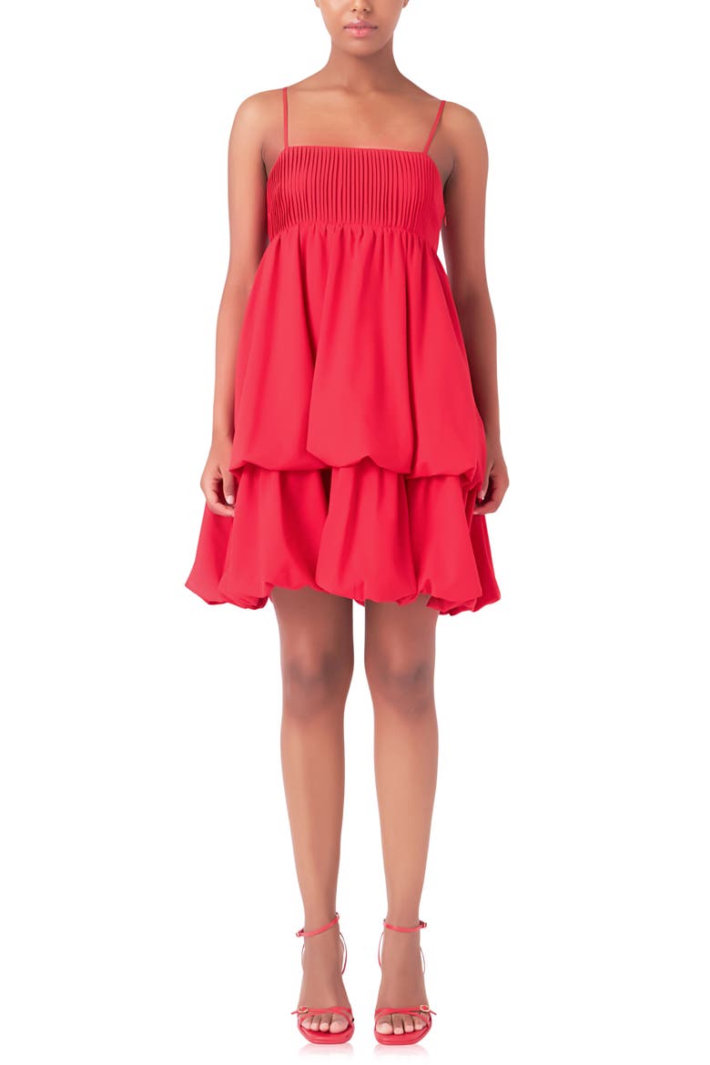 Pintuck Tiered Sundress, Main, color, RED