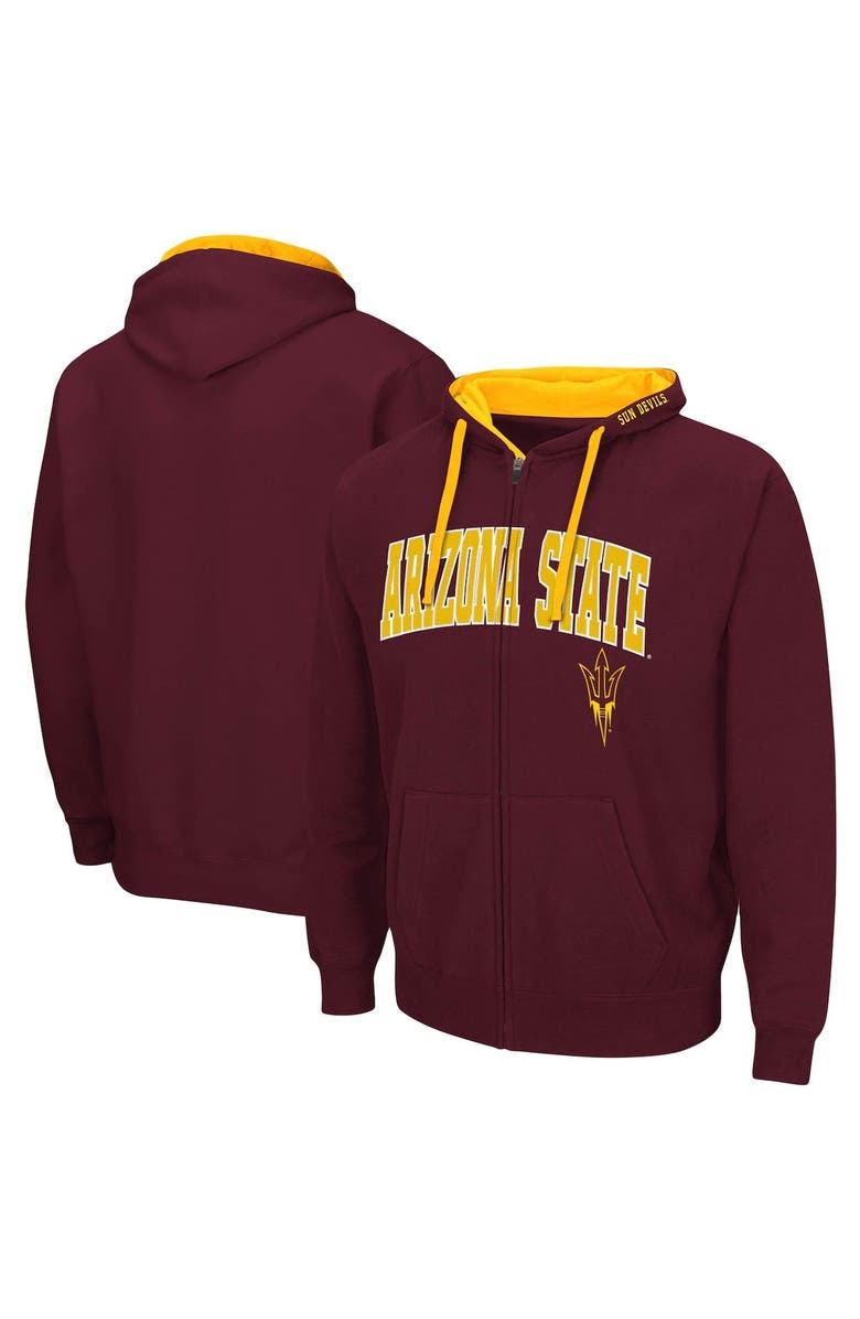 COLOSSEUM Men's Colosseum Maroon Arizona State Sun Devils Big & Tall Full-Zip Hoodie, Main, color, Maroon