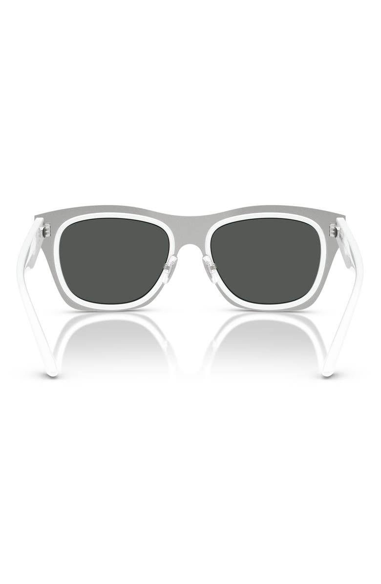 Versace 53mm Rectangular Sunglasses, Alternate, color, White