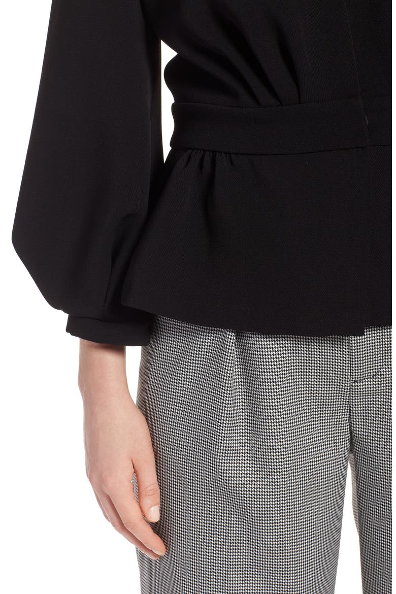 Blouson Sleeve Jacket, Alternate, color, BLACK