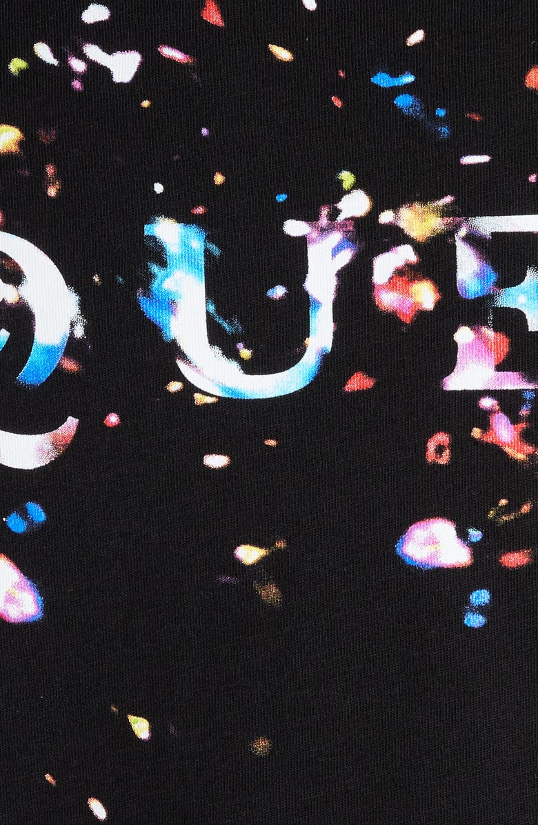 McQueen Paint Splattered Logo Graphic T-Shirt, Alternate, color, Black / Multicolour