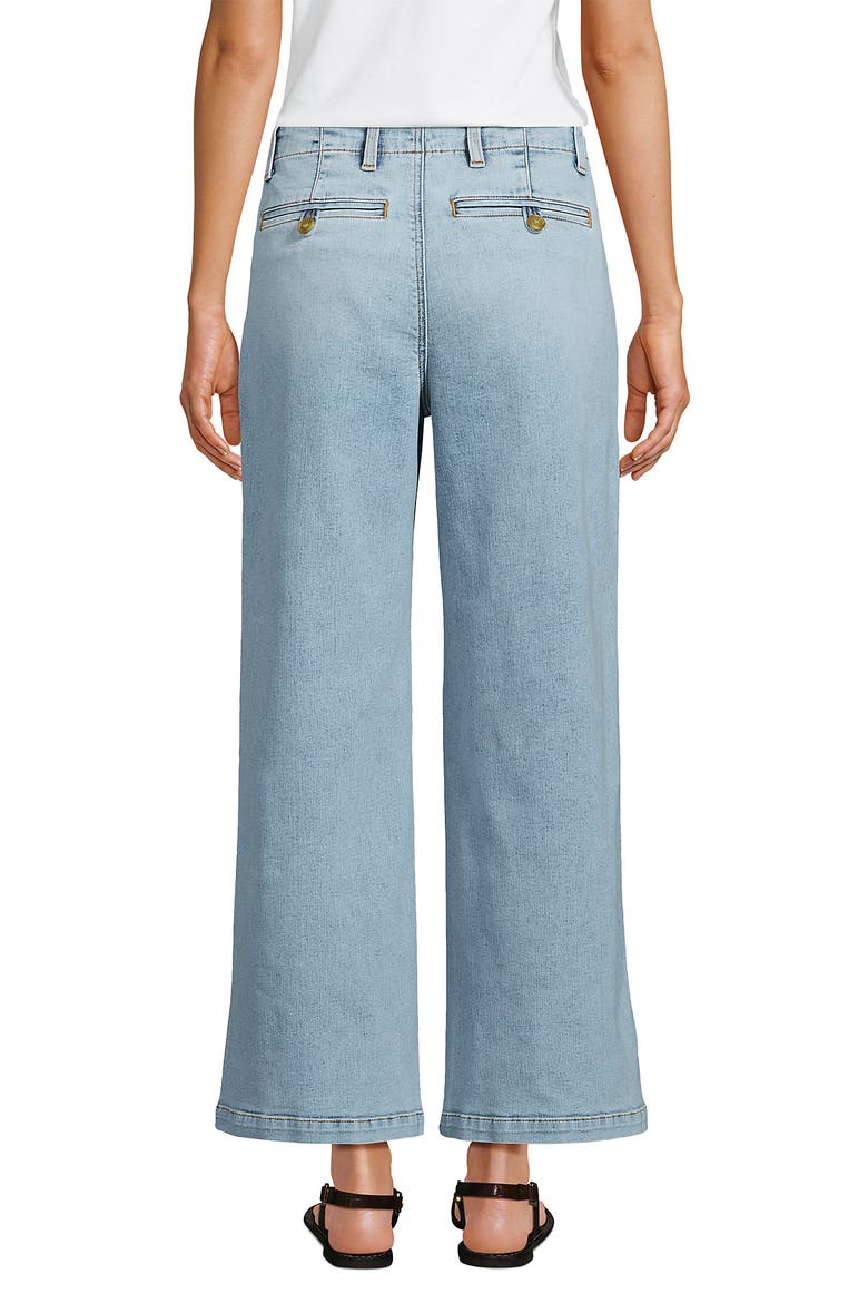 Petite Recover Denim Mid Rise Wide Leg Ankle Jeans, Alternate, color, Breeze Blue Wash