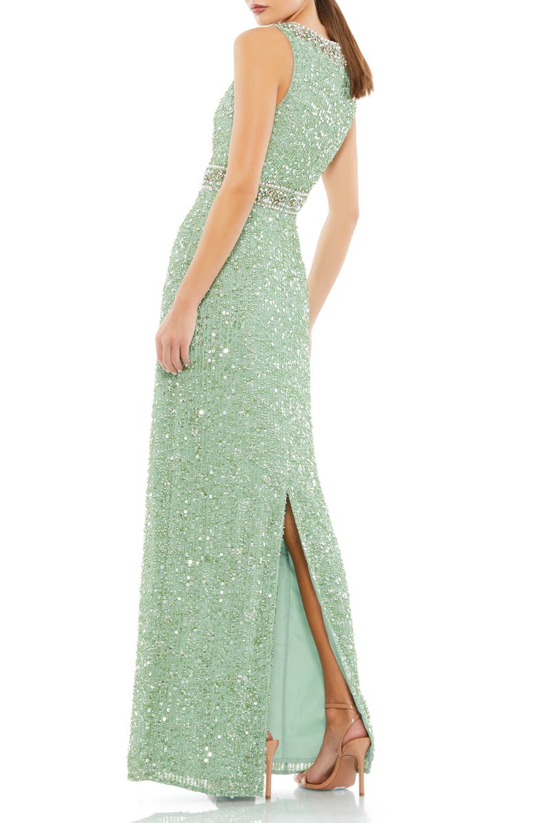 Mac Duggal Bead & Sequin Column Gown, Alternate, color,