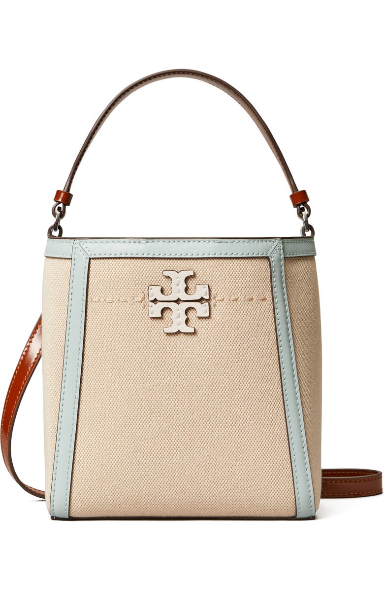 Tory Burch Small McGraw Canvas Bucket Bag, Main, color,
