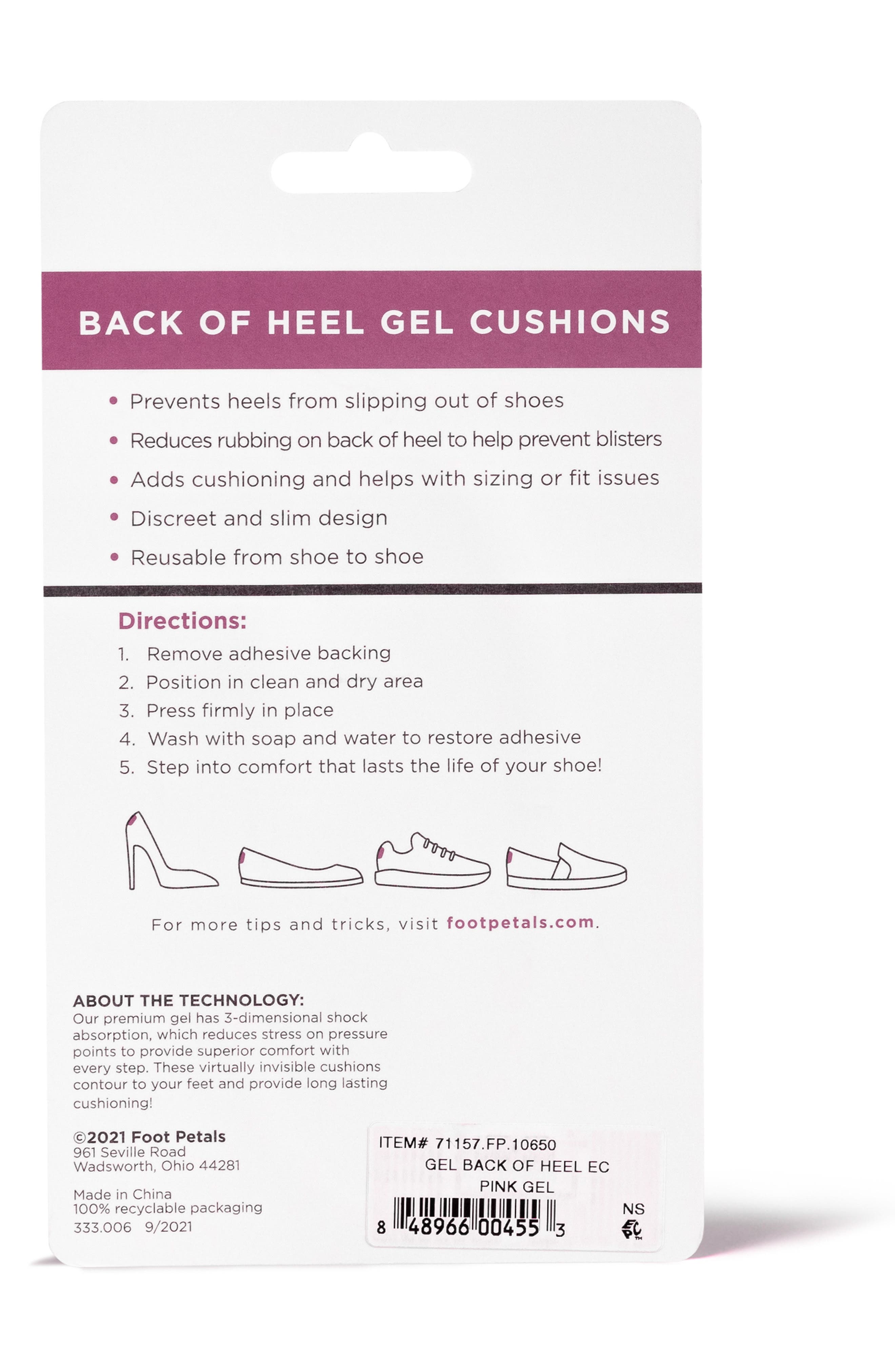 Back of Heel Gel Cushions, Alternate, color, PINK GEL