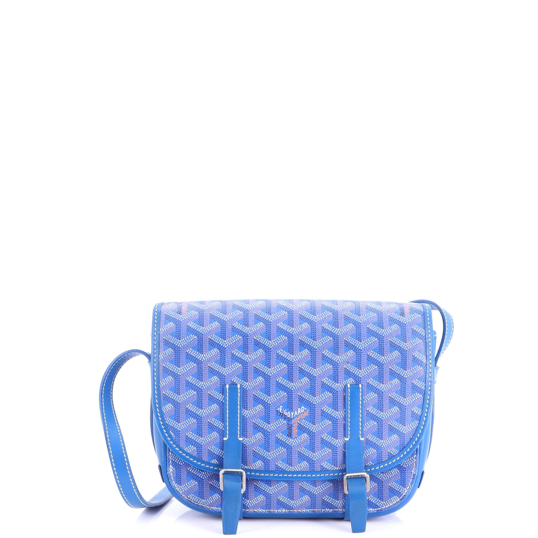 Belvedere Messenger Bag Coated Canvas with Leather PM, Main, color, Blue