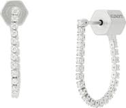 AllSaints Crystal Front-to-Back Hoop Earrings