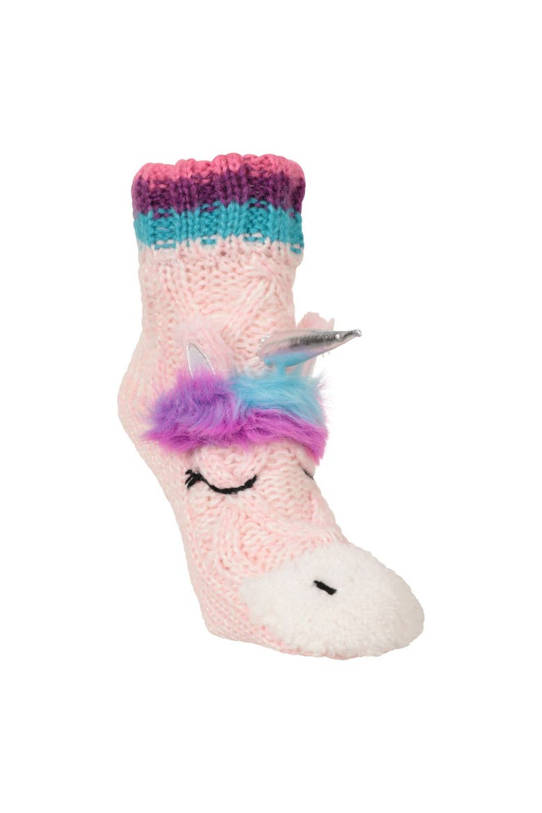 Childrens/Kids Unicorn Slip Resistant Socks, Main, color, Pink and Blue