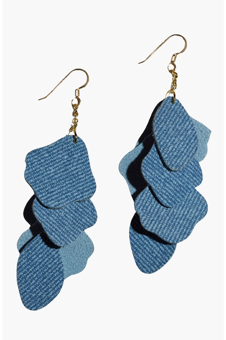 Florence Earrings, Main, color, Light Blue / Gold Metal