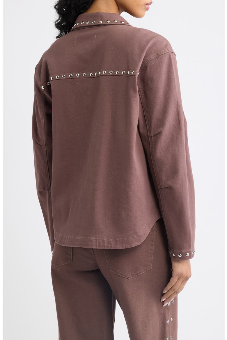 Studded Patch Pocket Jacket, Alternate, color, BROWN