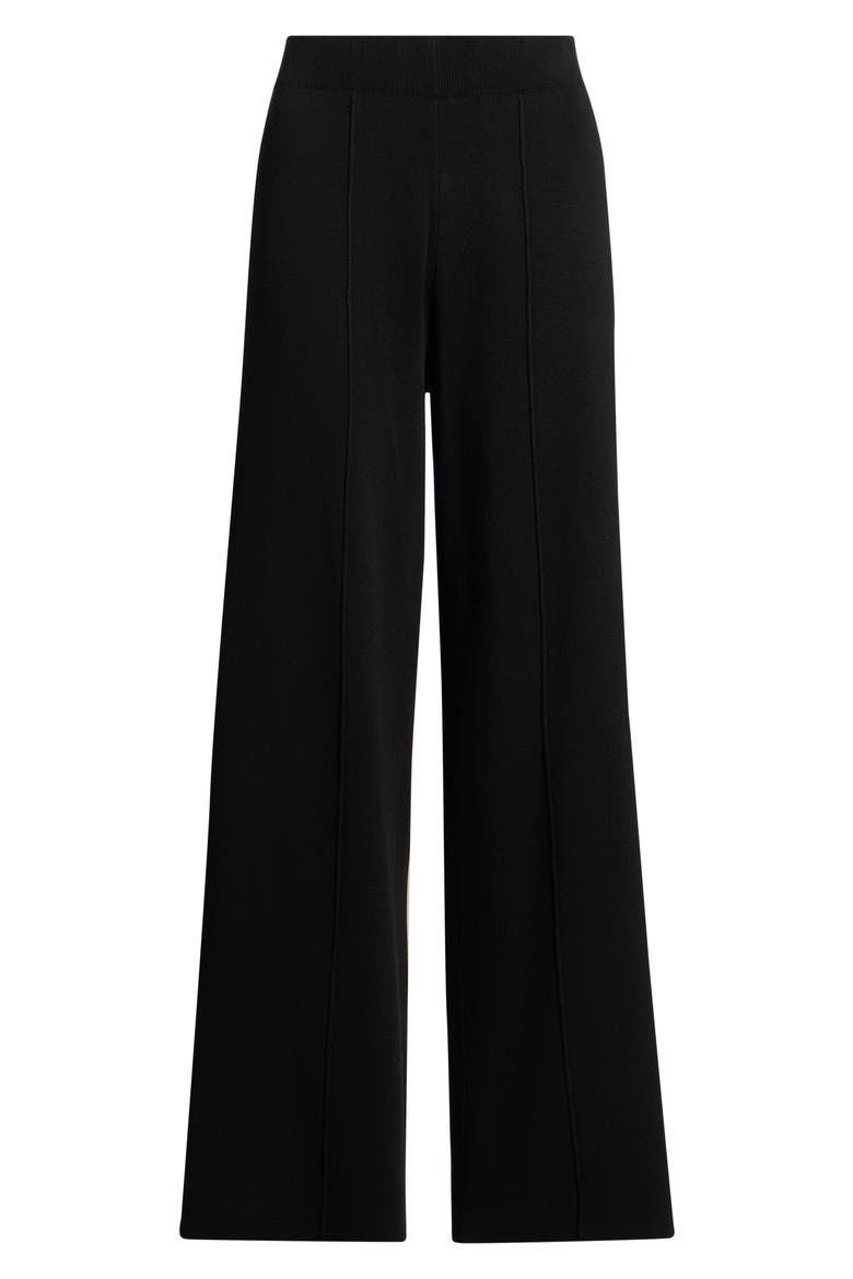Wide Leg Sweater Pants, Alternate, color, BLACK