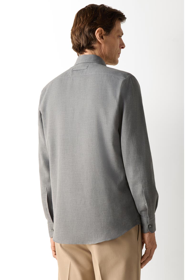 Cashco Cashmere & Cotton Button-Up Shirt, Alternate, color, GREY