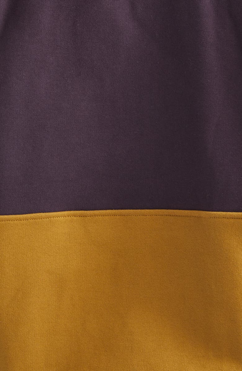 Saint Laurent Colorblock Cotton Fleece Half Snap Sweatshirt, Alternate, color, Raisin / Miel Fonce