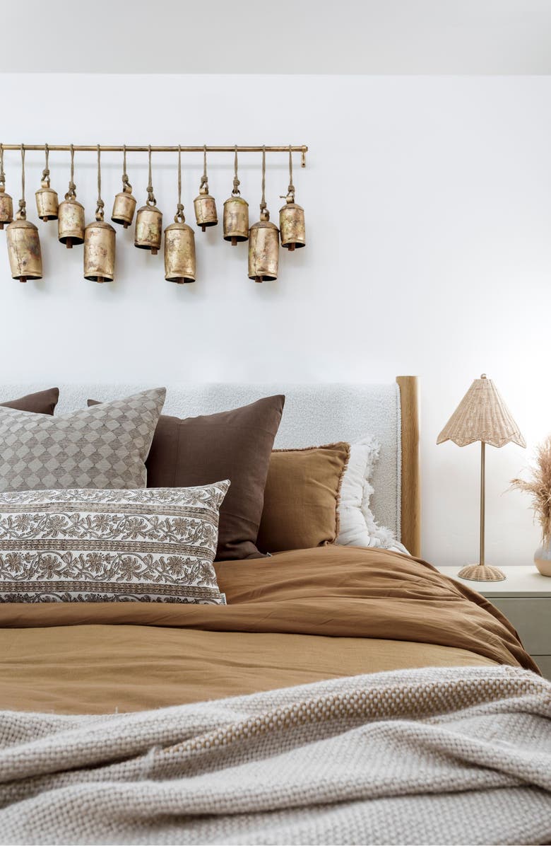 Linen & James Dane Brown Checkered Diamond Pillow Cover, Alternate, color, Brown