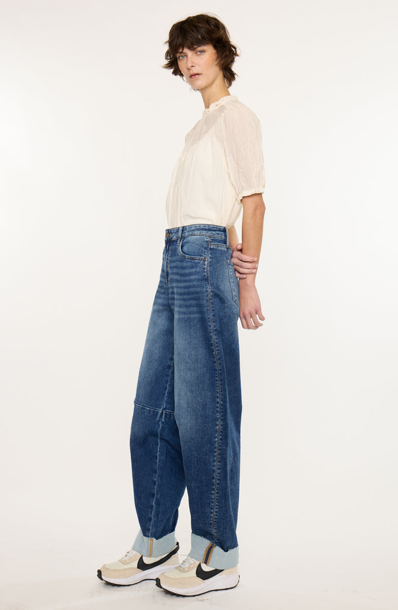 KanCan Maeby Knit Low Slung Horseshoe Jeans, Alternate, color, Medium Light