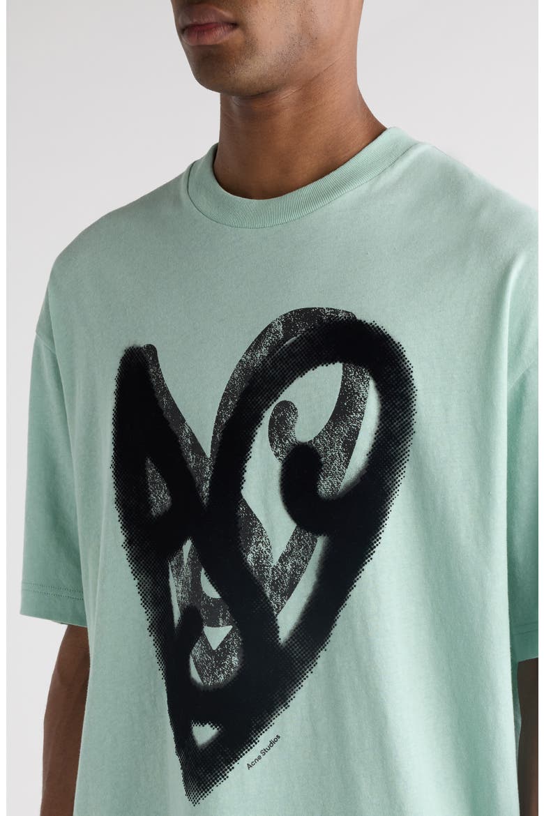 Acne Studios Heart Logo Cotton & Hemp Graphic T-Shirt (Men
