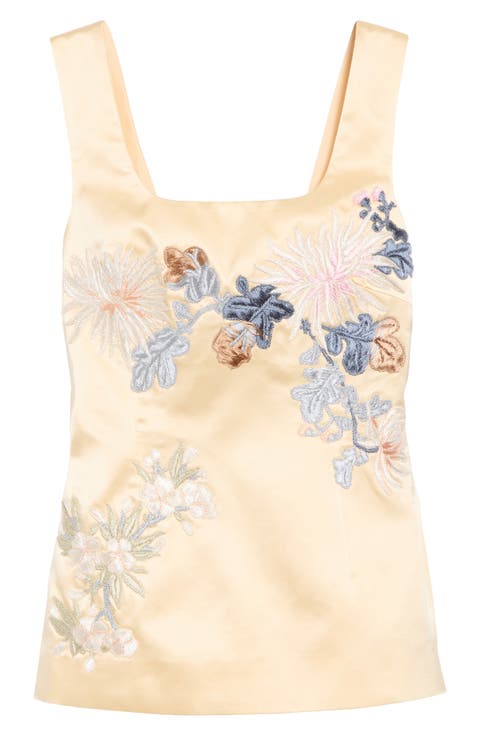 Embroidered Silk Tank