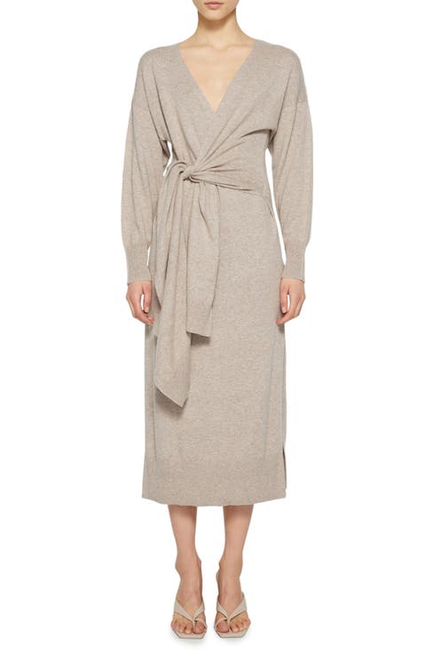 Skyla Long Sleeve Wrap Sweater Dress