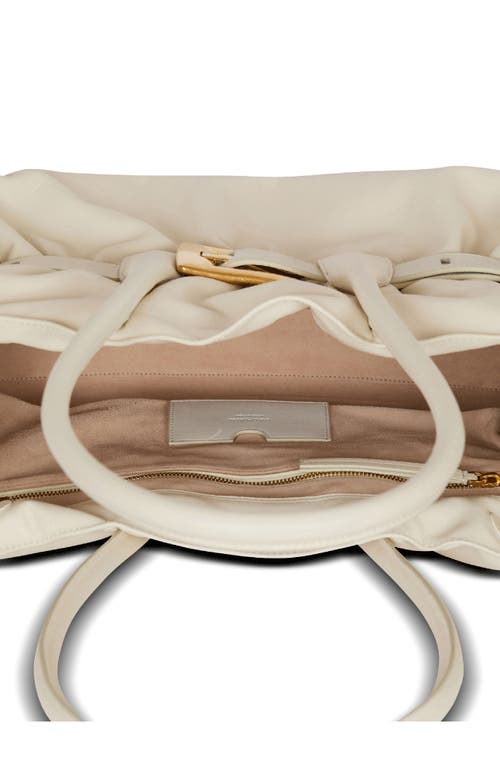 Balmain Large Anthem Leather Shoulder Bag In White