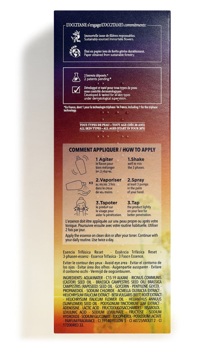 L'Occitane Immortelle Reset Triphase Essence, Alternate, color, 