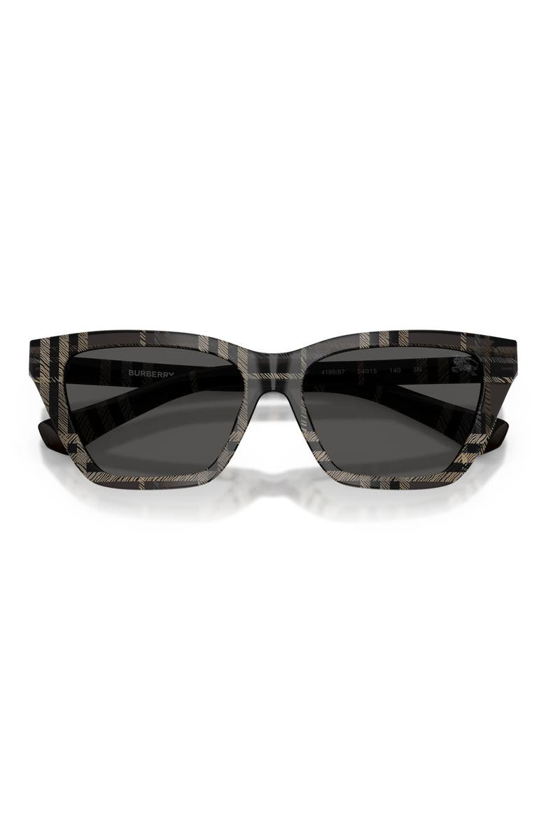 54mm Cat Eye Sunglasses, Alternate, color, CHECK GREY / DARK GREY