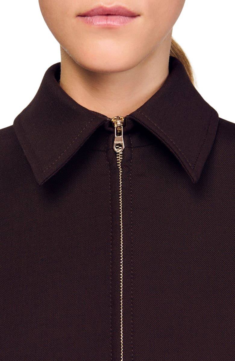 SANDRO Oversized jacket, Alternate, color, Brown