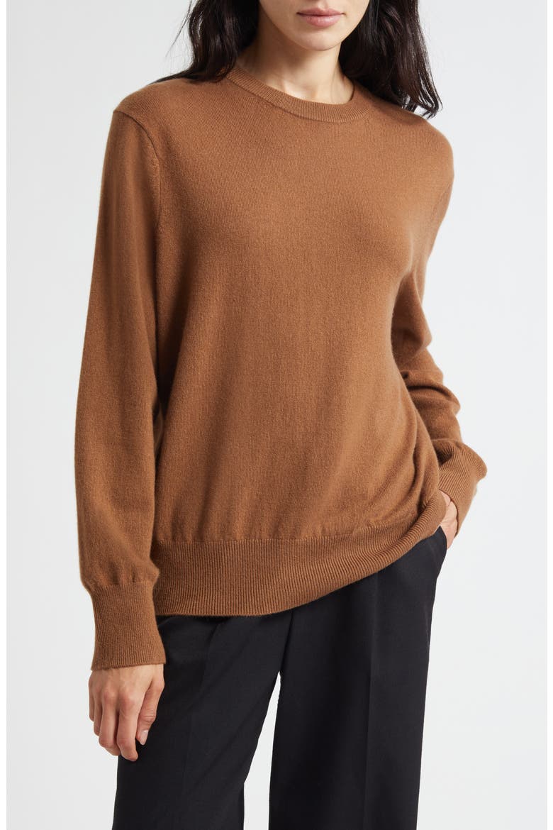 Crewneck Cashmere Sweater, Main, color, COGNAC