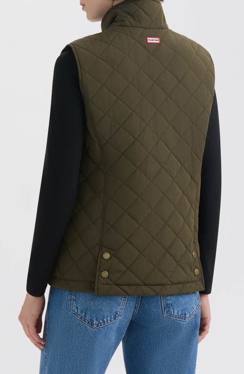 Hunter Diamond Quilted Vest In Green
