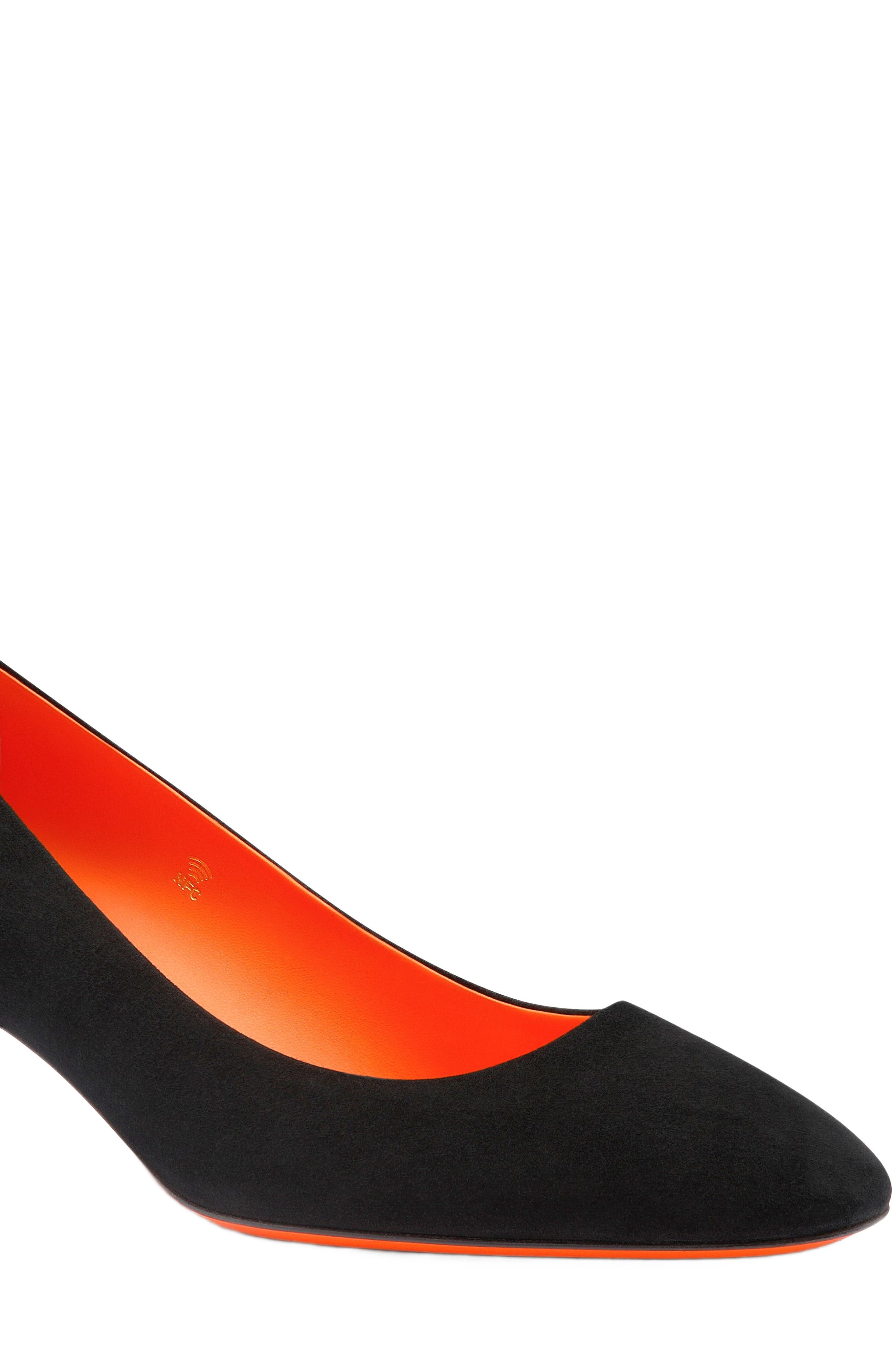 Santoni Women's suede low-heel pump, Alternate, color, Black