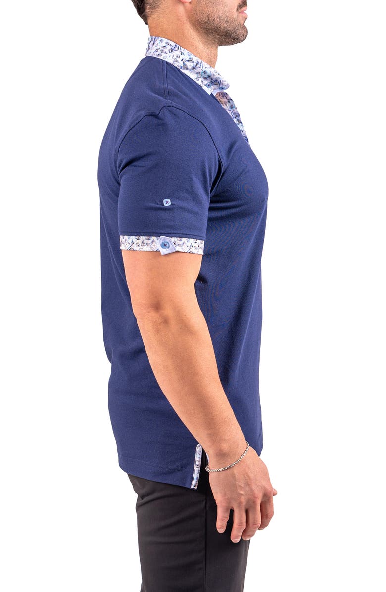 Maceoo Collarsolidcobalt Blue Button-Down Polo, Alternate, color, Blue