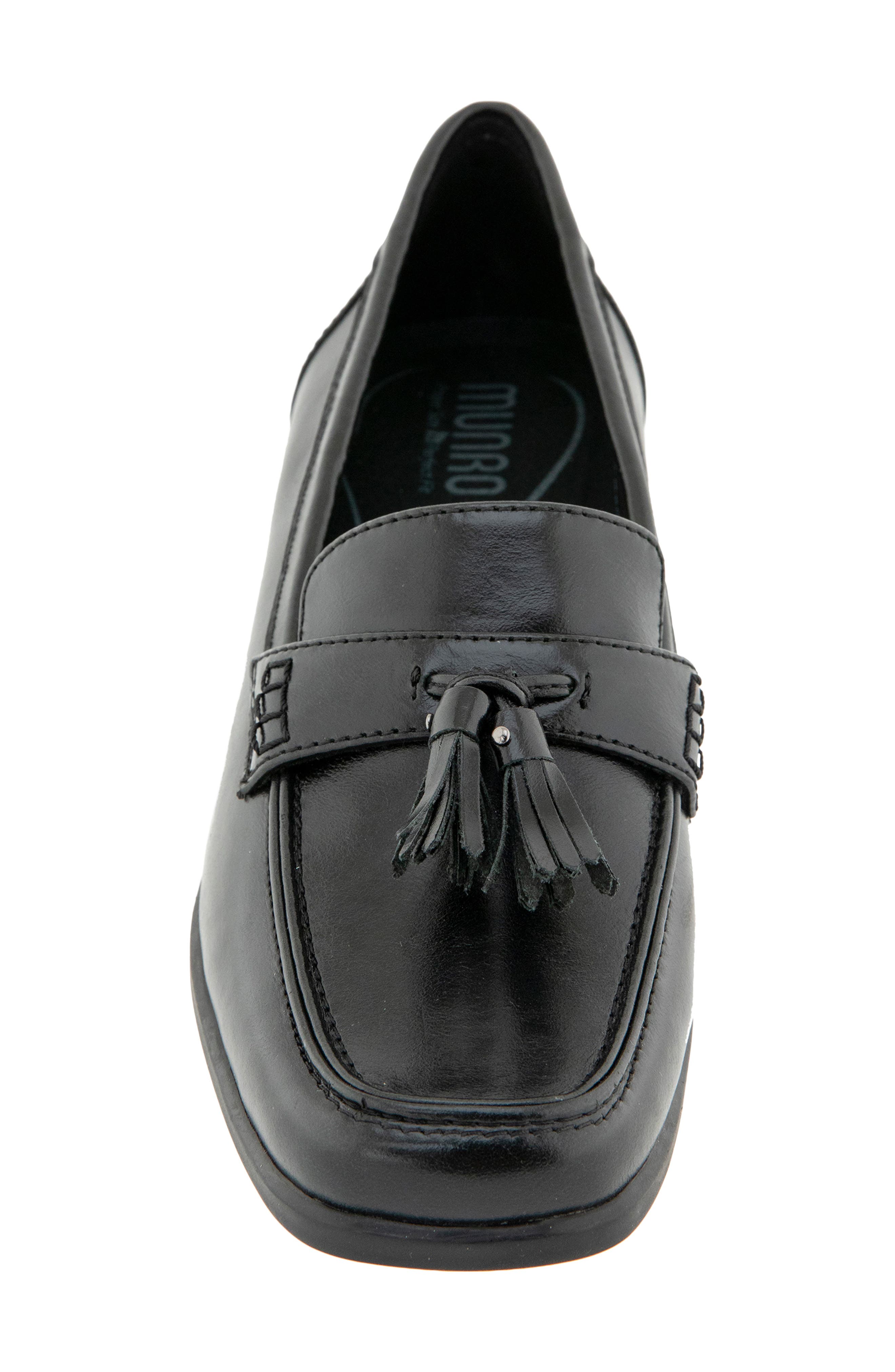 Skarlet Leather Loafer Pump, Alternate, color, BLACK LEATHER