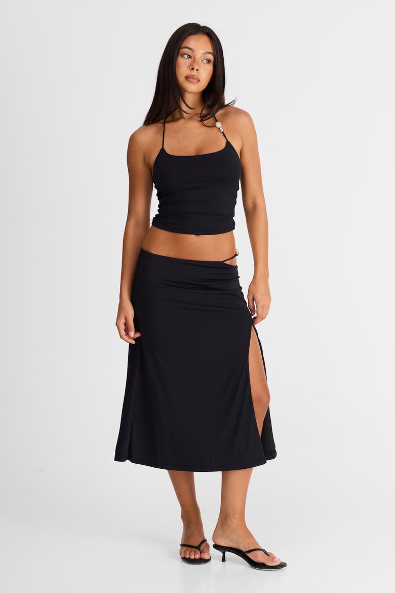 Hazel Midi Skirt, Alternate, color, Black
