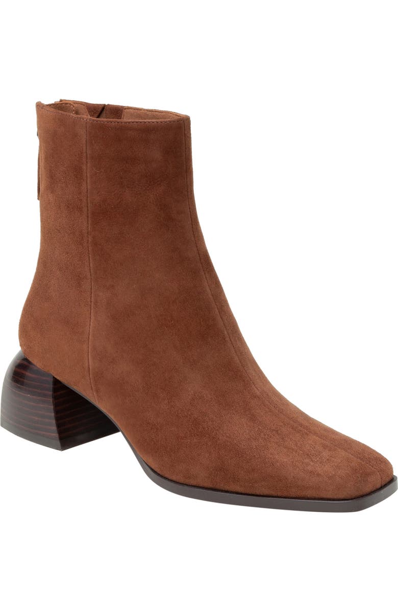 Linea Paolo Sage Square Toe Bootie, Main, color, Chocolate Brown
