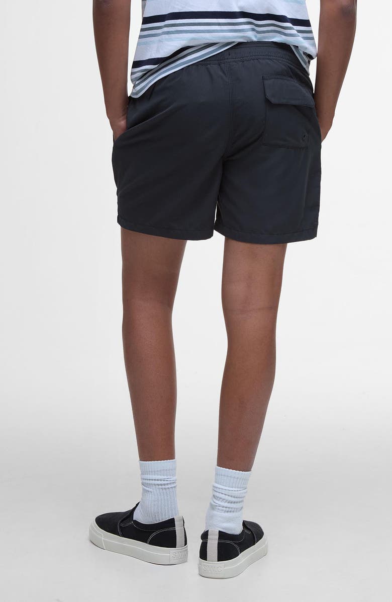 Barbour Staple Logo Swim Trunks, Alternate, color, Black