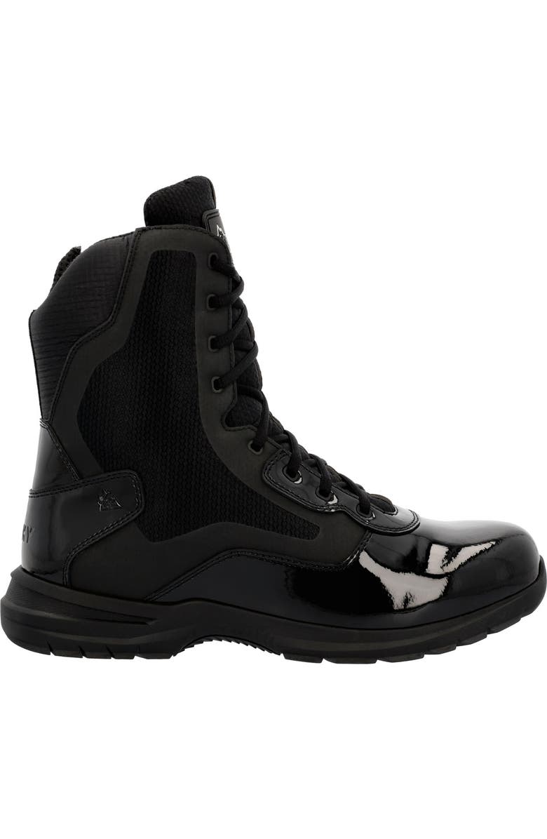 Rocky 8" Black Side Zip Public Service Boot, Main, color, Black