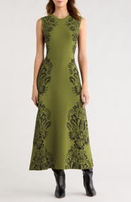Ulla Johnson Liana Floral Jacquard Knit Midi Dress