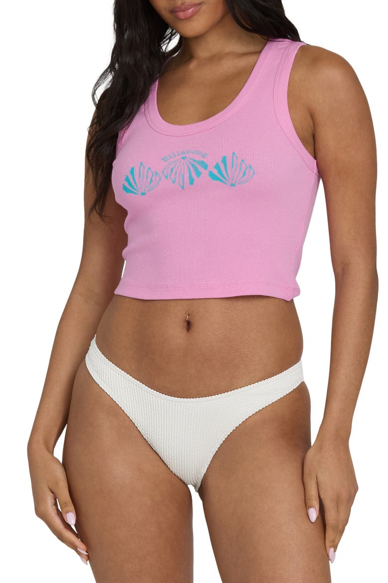 Newly Found Graphic Rib Crop Tank, Main, color, PARTY PINK