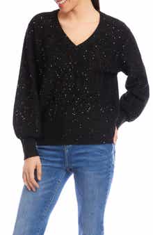 Sequin V-Neck Sweater