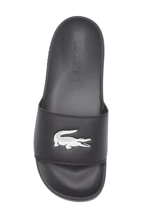 Lacoste Serve Slide Sandal In Black/white