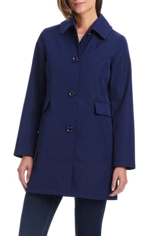 Kate Spade New York Single Breasted Hooded Trench Coat In Planetary Navy