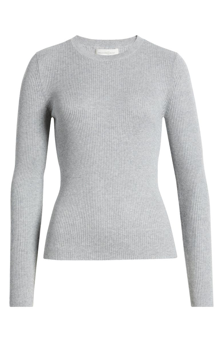 Treasure & Bond Crewneck Cotton Blend Rib Sweater, Alternate, color, 