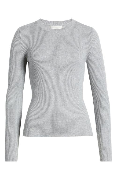 TREASURE & BOND TREASURE & BOND CREWNECK COTTON BLEND RIB SWEATER