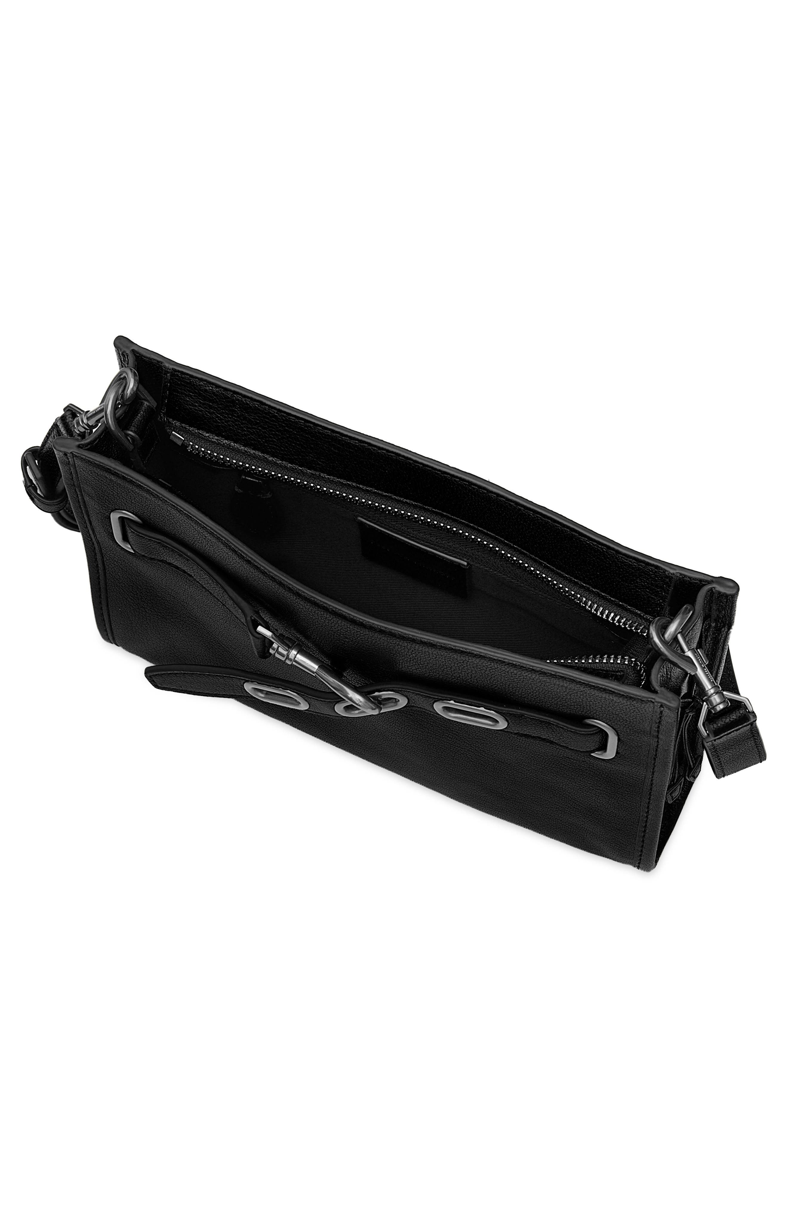 Rebecca Minkoff Crosby Leather Crossbody Bag, Alternate, color, Black