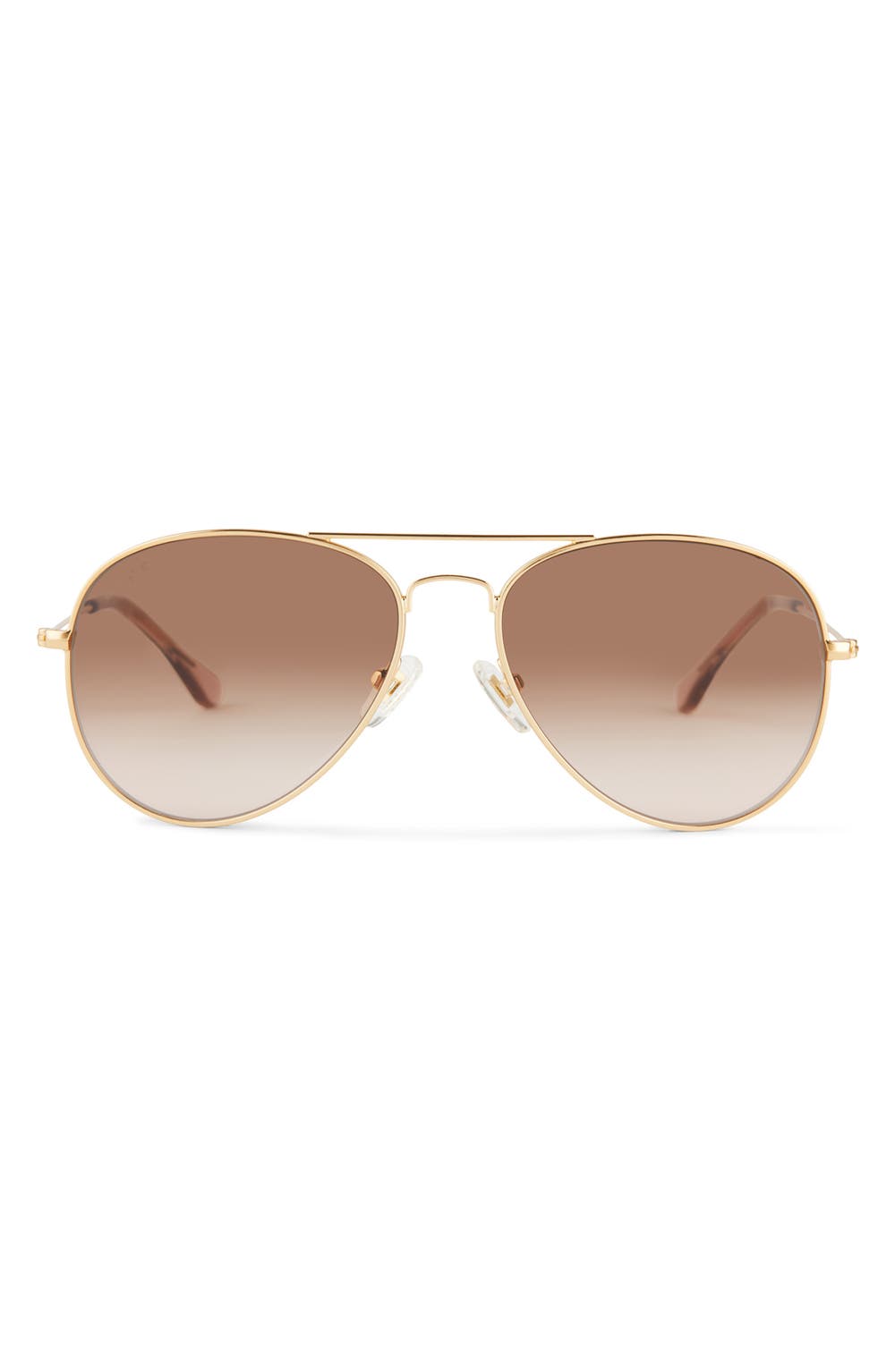 Cruz 58mm Small Aviator Sunglasses, color, BRUSHED GOLD