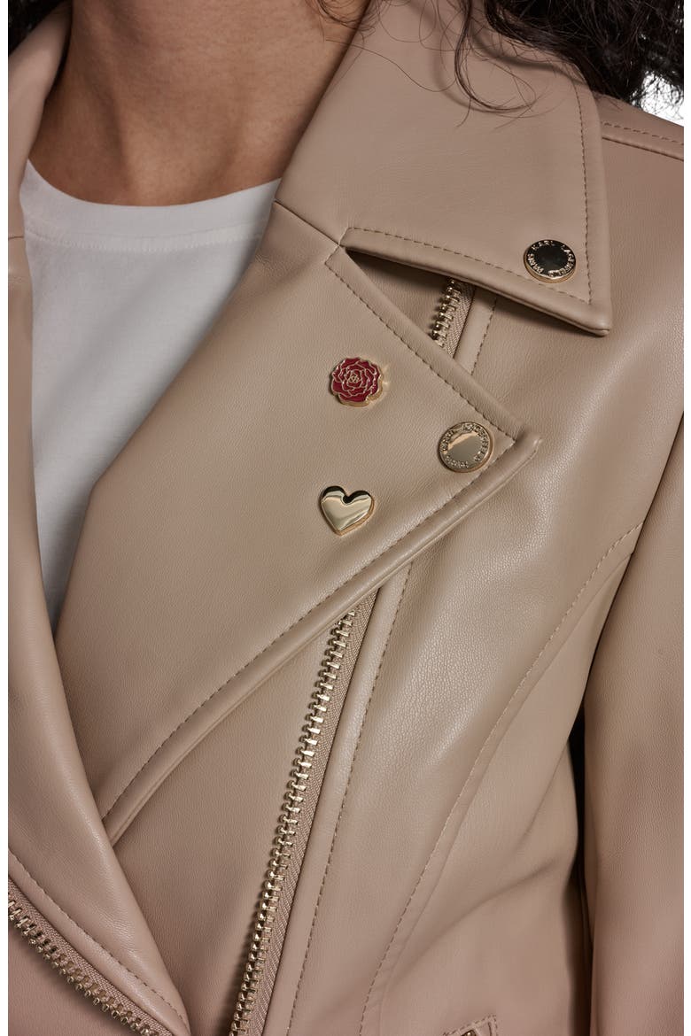 Moto Jacket With Charm Studs, Alternate, color, LATTE