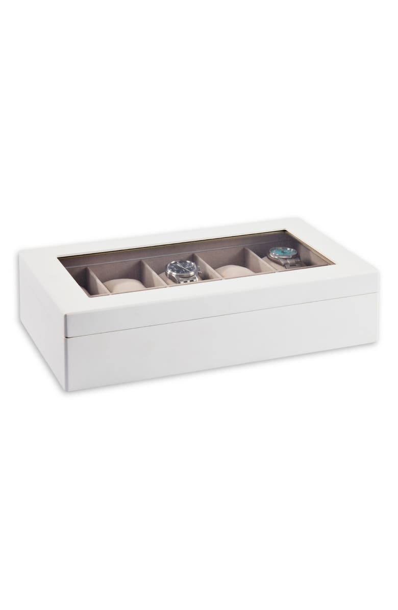 Bey-Berk Modena Wood Watch Case, Main, color, White
