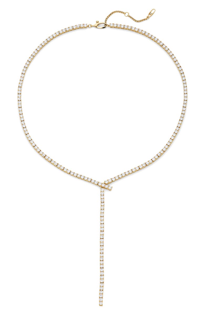 Nadri Cubic Zirconia Tennis Y-Necklace, Main, color, Gold