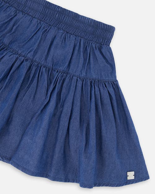 Deux Par Deux Girl's Chambray Skort Navy Blue In Navy Blue