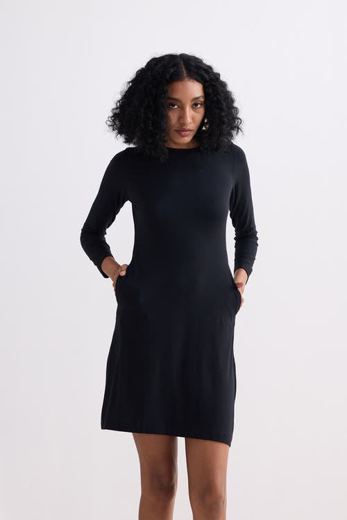Reistor Long Sleeves Fitted Short Dress In Black