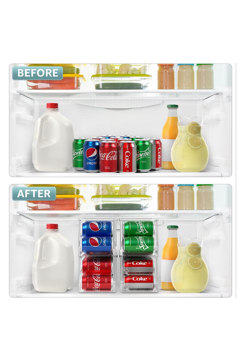 4-Pack Can Organizer, Alternate, color, CLEAR